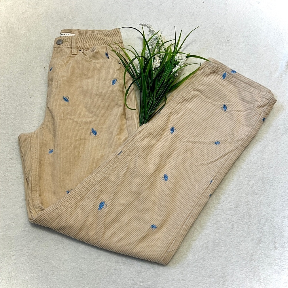 PACSUN Corduroy Mushroom Embroidered 90's Boyfriend Pant - Size 25